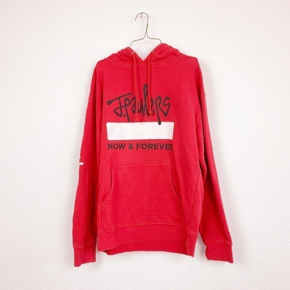 JAKE Paul Paulers Now & Forever Red White Drawstring Hoodie Sweatshirt Medium